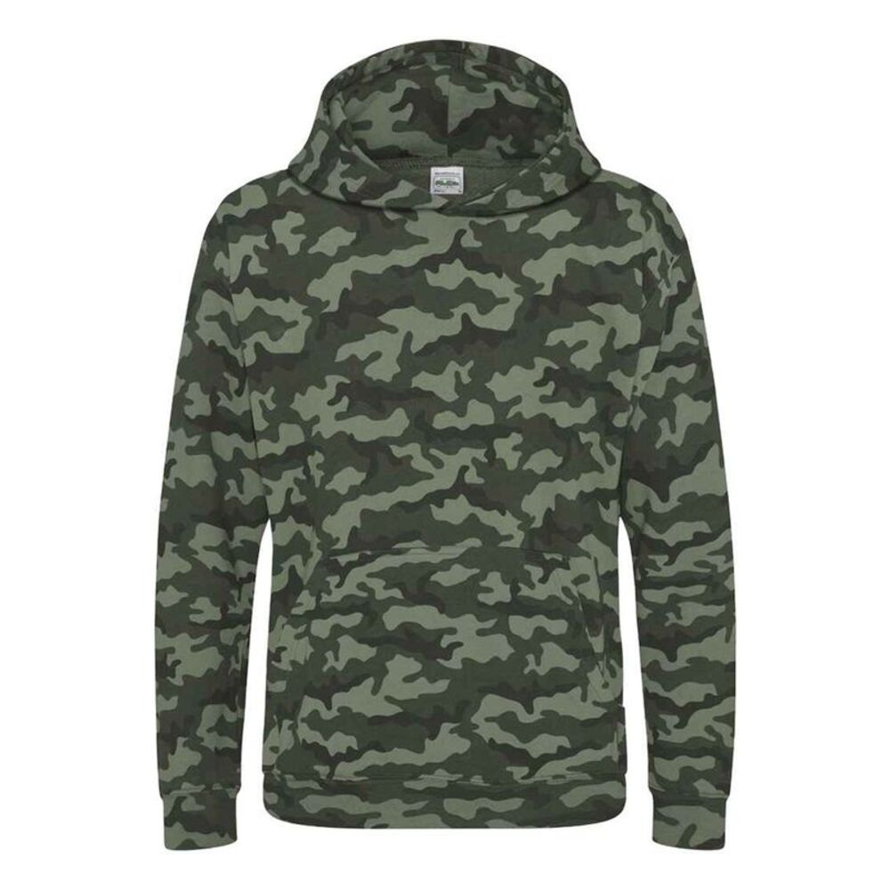 AWDis Childrens/Kids Camo Hoodie / Green Camo